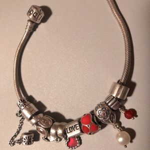 Pandora bracelet and charms